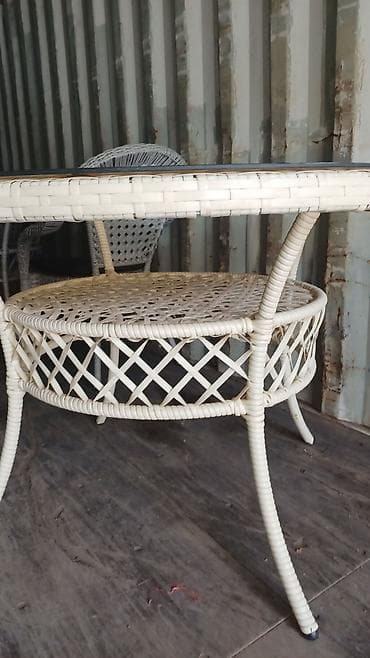 круглое стекло: Садовый стол Ротанг, Бесплатная доставка — 3