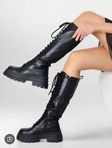 Без сезона универсальный Женские высокие ботинки - Цвет: черный -