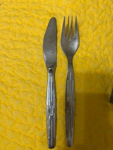 коллекционные машины: Раритетный советский наборчик из 3 вилок и 3 ножей — 2