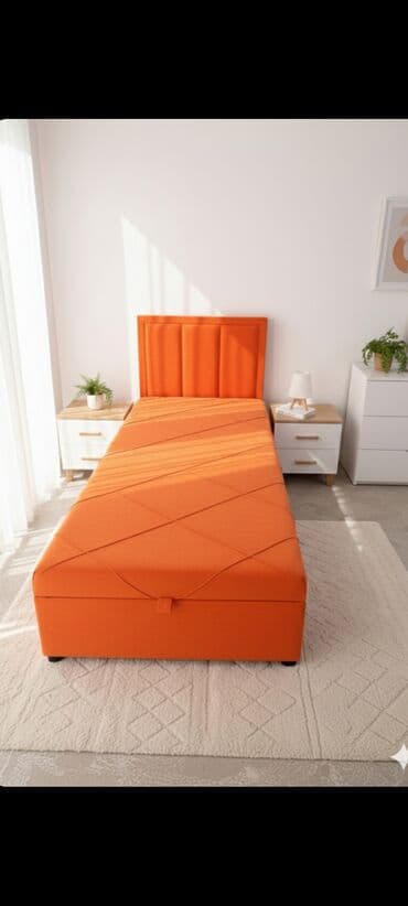 Ремонт и строительство: Односпальная кровать с подъемным механизмом и нишей для хранения. - — 1