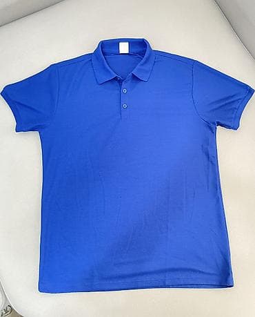 🔥 синее поло Muscle Fit из Кореи / Размер XL (3XL) / Отлично сидит по — 1