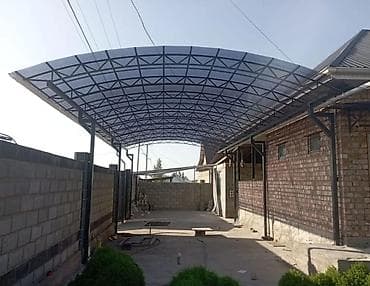 дуги на крышу: Навес, Арочный, Металл, Поликарбонат, Установка — 9