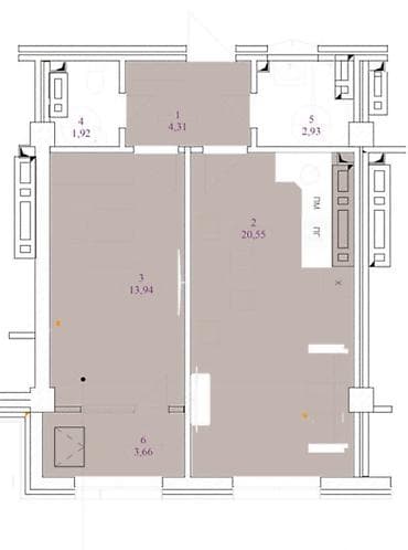 стро: 1 комната, 47 м², Элитка, 6 этаж, Готовая ПСО (под самоотделку) — 5