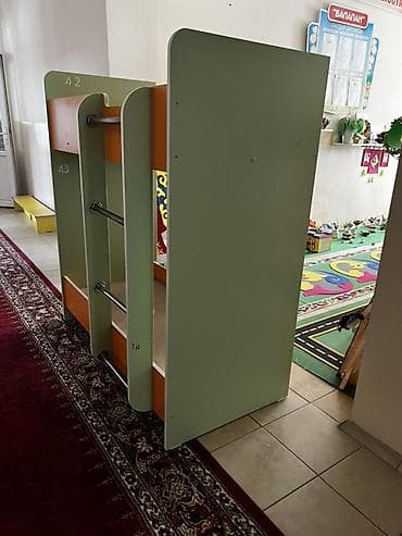 двухъярусный кровать с матрасами: Двухъярусная детская кровать, ЛДСП, цвет - Зеленый — 4