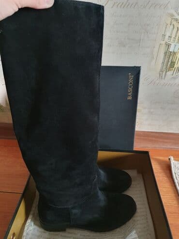 обувь для дома: Сапоги "BASCONI"зимние натуральная замша евромех цвет чёрный 38 — 4