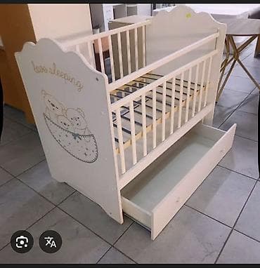 детские кровати для малышей: Детская кроватка с маятниковым механизмом и выдвижным ящиком - — 1