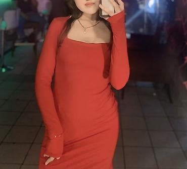 Платья: Вечернее платье, Коктейльное, Длинная модель, Трикотаж, С рукавами, XL — 2