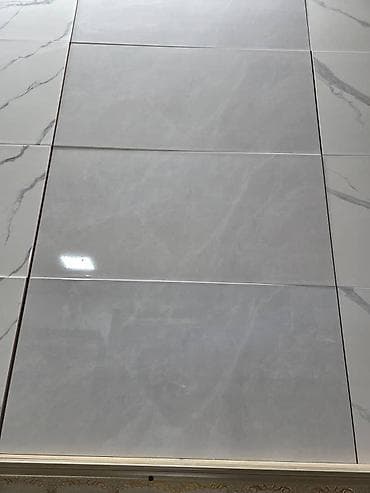 Үй жана бакча: Максаты: Пол үчүн, түсү - Боз, Жылтырап турган каптоо, 30х60 см — 1