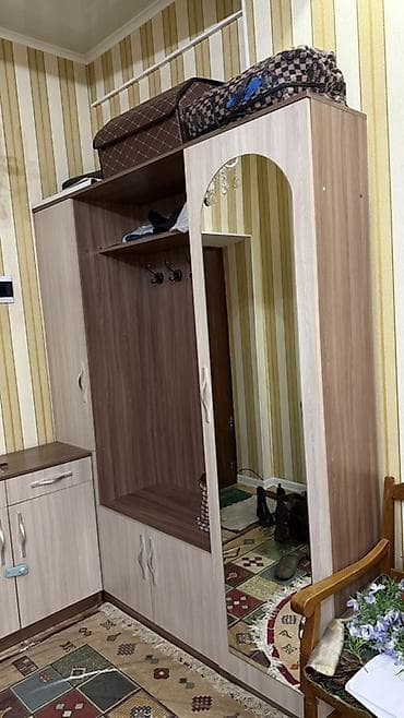 Прихожая модульная из ЛДСП в двух оттенках дерева. Размер шкафа