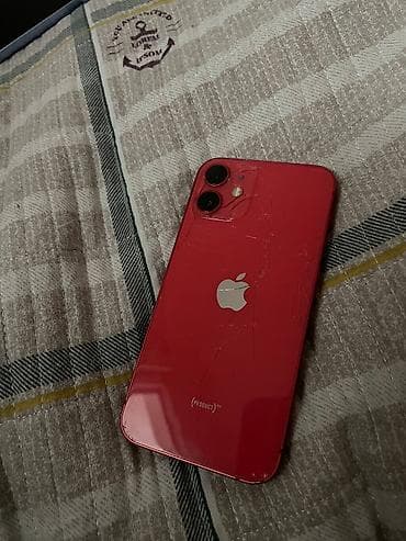 Apple iPhone: IPhone 12 mini, Б/у, 128 ГБ, Красный, Чехол, 71 % — 1