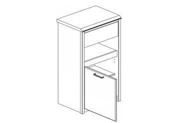 офисные мебели: Тумба традиционная 1Д 1Я Бьерк, Ольха Полярная/Оникс, Анрэкс — 3