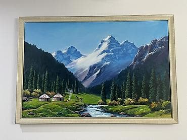 Зеркала: Картина «Горный пейзаж с юртами» - Жанр: пейзаж, реализм - Сюжет — 1