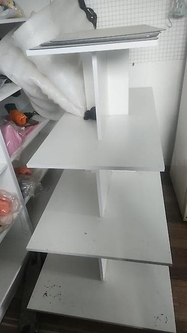 xprinter xp365b: Торговый островной стеллаж-подставка - Материал: ЛДСП белого цвета - — 2