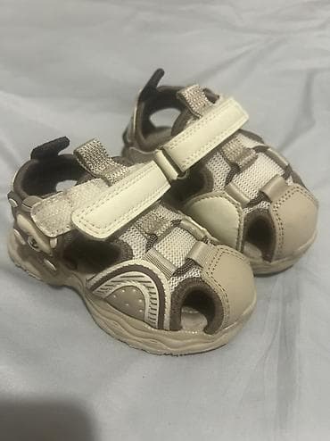 горный обувь: Детские сандалии-треккинги, закрытый мысок. - Цвет: бежевый/песочный — 1