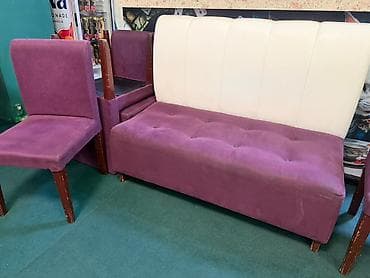 sofa bed: Комплект мягкой мебели, Б/у, Самовывоз, цвет - Фиолетовый — 5