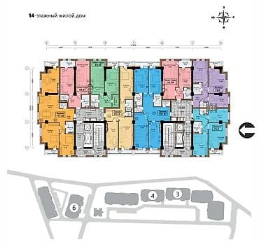 Продажа квартир: 2 комнаты, 74 м², Элитка, 11 этаж, Готовая ПСО (под самоотделку) — 5