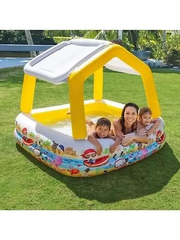 Спорт и отдых: 🌞 Детский надувной бассейн Intex с навесом 💦 👶 Для детей от 2 лет ☀️ — 9