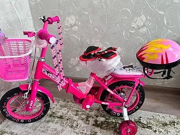 бу велесипед: Детский велосипед девочковый, ярко-розовый, с комплектом — 2