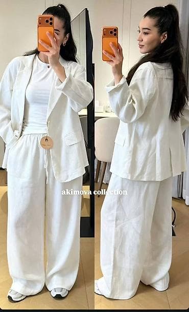 льняные женские пиджаки: Льняной женский костюм oversize из коллекции akimova collection — 4