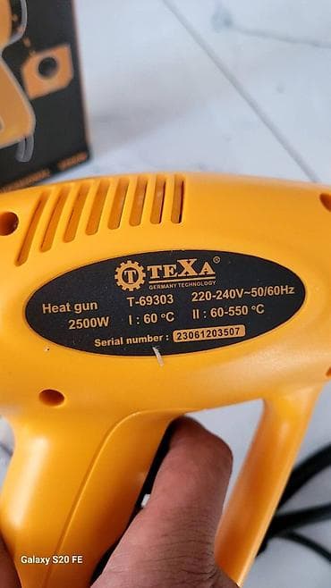 Курулуш фендери: Промышленный фен TEXA T-69303 - Мощность: 2500 Вт - Питание: 220–240 — 4