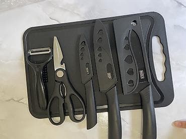 Посуда: Кухонный набор инструментов BUCK на разделочной доске. В комплекте: - — 3