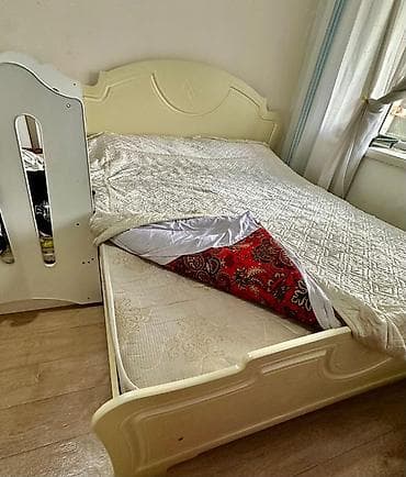 Офисная мебель: Спальный гарнитур, Б/у, Двуспальная кровать, Россия, МДФ, Самовывоз, цвет - Бежевый — 3