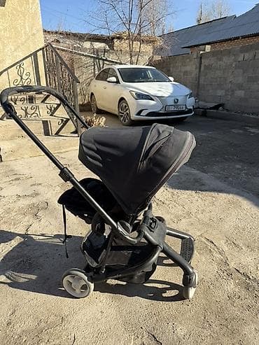 Коляски: Коляска, цвет - Черный, Б/у — 4