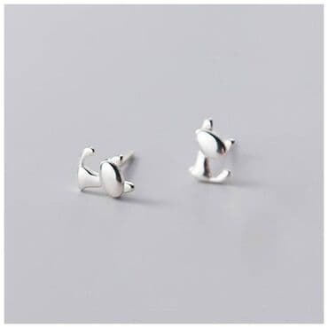 кошого для невесты: Серьги Г - гвоздики в форме кошечки – стильное и минималистичное — 2