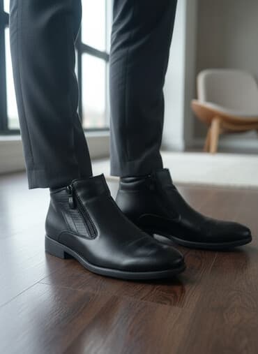 портмоне из натуральной кожи бишкек: Мужские ботинки, 41, T.Taccardi, Б/у, цвет - Черный, Самовывоз — 1