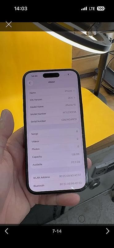 разблокировка iphone: IPhone 15, Б/у, 128 ГБ, Black Titanium — 3