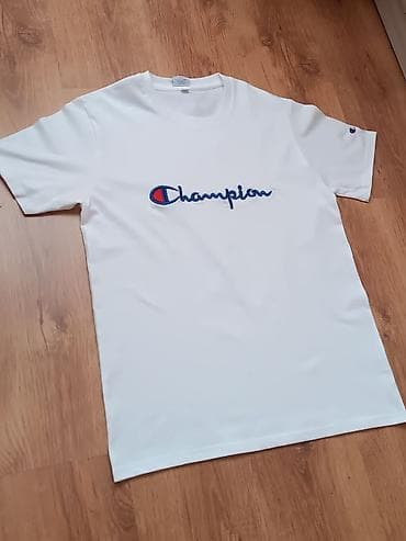 champ: Футболка Champion, белая, размер XL.(175-185) - Логотип Champion на — 2