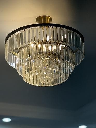 Үй жана бакча: Потолочная хрустальная люстра полупризрачного типа - Конструкция — 1