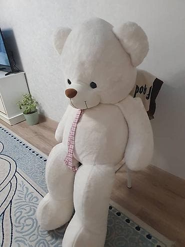 большой лабубу: Огромный плюшевый мишка белого цвета - Размер: 160см, выше — 3