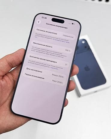 iphone 6 plus: IPhone 17 Pro Max, Б/у, 256 ГБ, Синий, Защитное стекло, Чехол, Коробка, В рассрочку, 100 % — 4