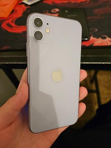 IPhone 11, Б/у, 64 ГБ, Deep Purple, Наушники, Зарядное устройство, Защитное стекло, 85 %