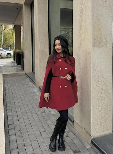 Плащи: Пальто, Пончо, Осень-весна, Короткая модель, С поясом — 6