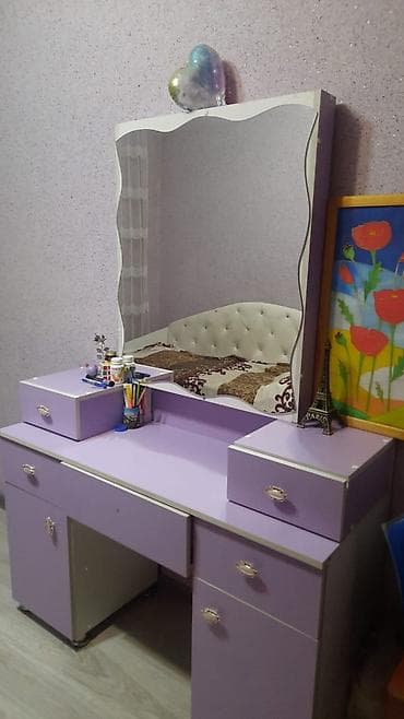 детский стол на заказ: Детская гарнитура, Для девочки, цвет - Фиолетовый — 1