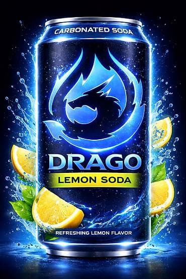 Газированный напиток DRAGO Lemon Soda - Тип: carbonated soda
