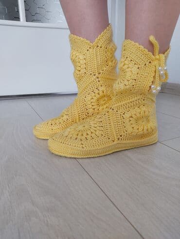 обувь 19 размер: Домашние тапочки, 37.5, Новый, цвет - Желтый, Самовывоз — 5