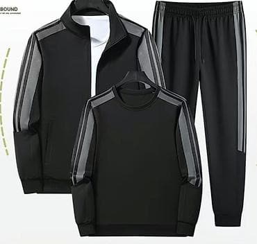 футболки серая: Мужской спортивный костюм, Новый, цвет - Черный, Самовывоз, Платная доставка — 7