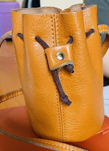 hoco y1: Миниатюрный мешочек‑сумка из натуральной кожи. - Материал: мягкая — 2