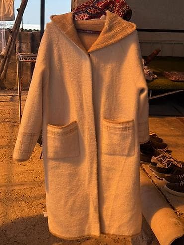 zara mango: Пальто, Халат, Осень-весна, По колено, С капюшоном, L, XL, 2XL — 1