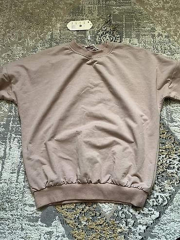 Спортивная одежда: Свитшот/джемпер базовый, женский/унисекс. - Цвет: пудрово-розовый — 2