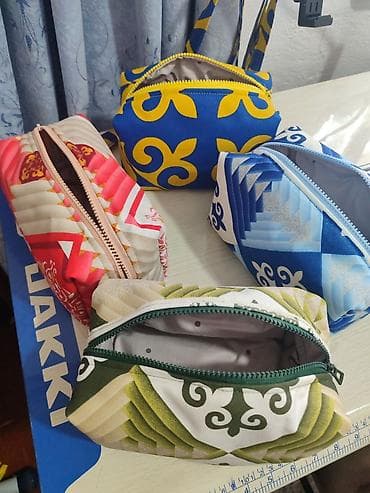 кийиз чехол: Косметички/органайзеры ручной работы из плотной ткани с этническими — 5