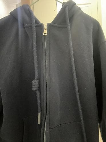 Мужская одежда: Толстовка на молнии с капюшоном, темно‑синяя/черная. - Классическая — 4