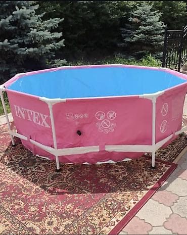 Спорт жана хобби: Каркасный бассейн Intex, круглый, розовый Цена:6800с доставка — 2