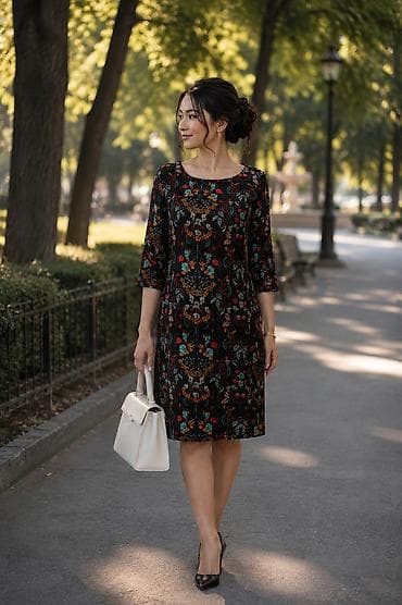 Повседневное платье, Лето, Короткая модель, Шифон, Прямое, S