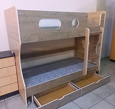 lego technic: Двухъярусная детская кровать, ЛДСП, цвет - Серебристый — 1