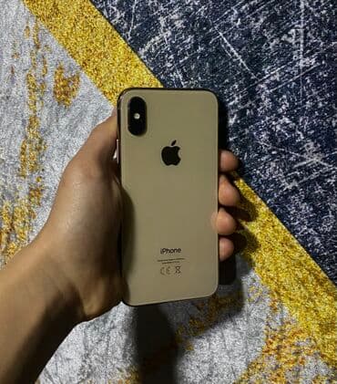 4k 2k: IPhone Xs, Колдонулган, 256 ГБ, Алтын, Коргоочу айнек, 100 % — 1