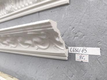 Лепной карниз/молдинг для интерьера. - Материал: гипс (белый). -